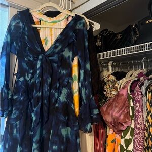 Elegant Blue chiffon Dress